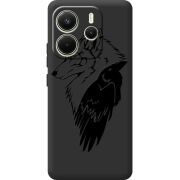 Чорний чохол BoxFace Xiaomi Redmi Note 14 4G Wolf and Raven