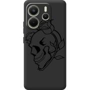 Чорний чохол BoxFace Xiaomi Redmi Note 14 4G Skull and Roses