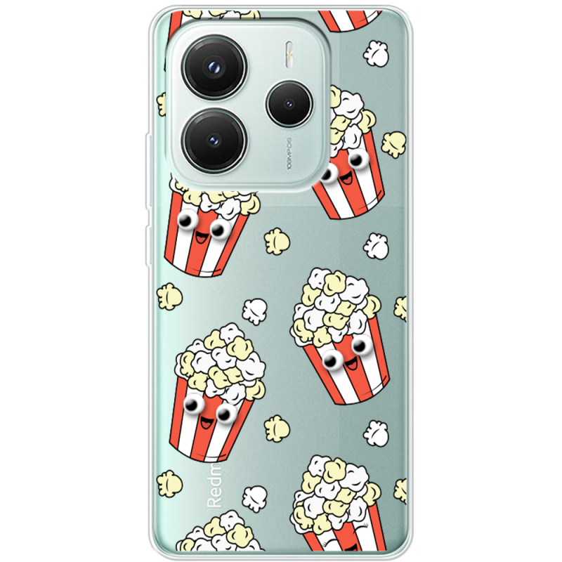 Прозорий чохол BoxFace Xiaomi Redmi Note 14 5G с 3D-глазками Popcorn