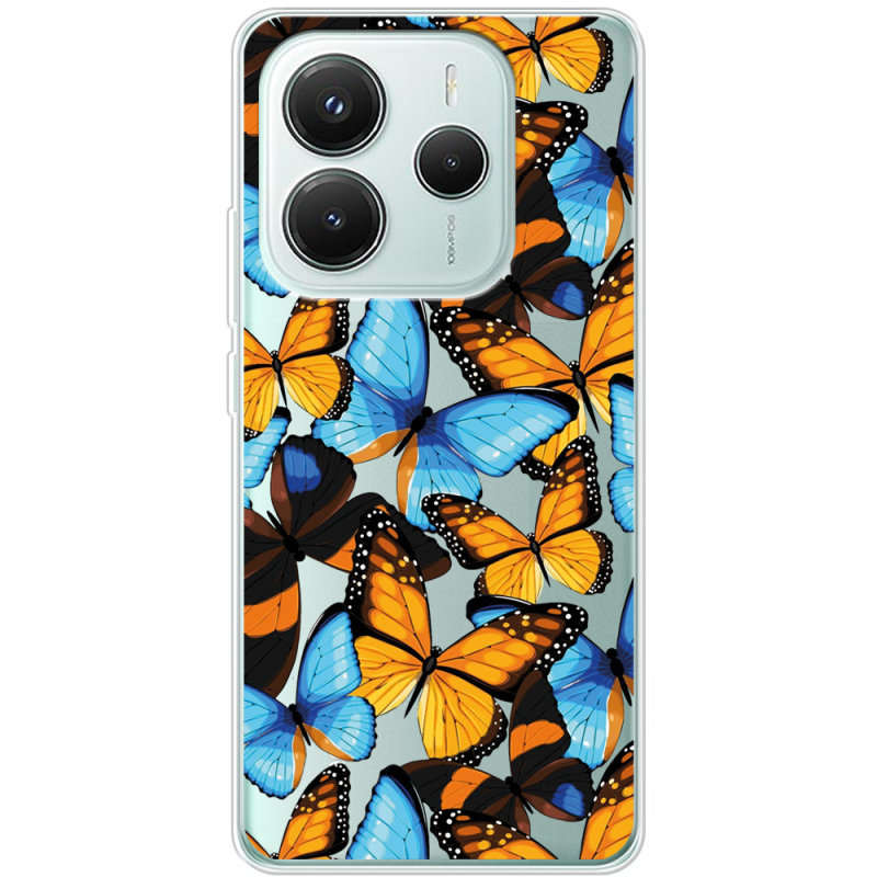 Прозорий чохол BoxFace Xiaomi Redmi Note 14 5G Butterfly Morpho