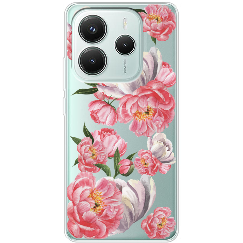 Прозорий чохол BoxFace Xiaomi Redmi Note 14 5G Peony Watercolor Style