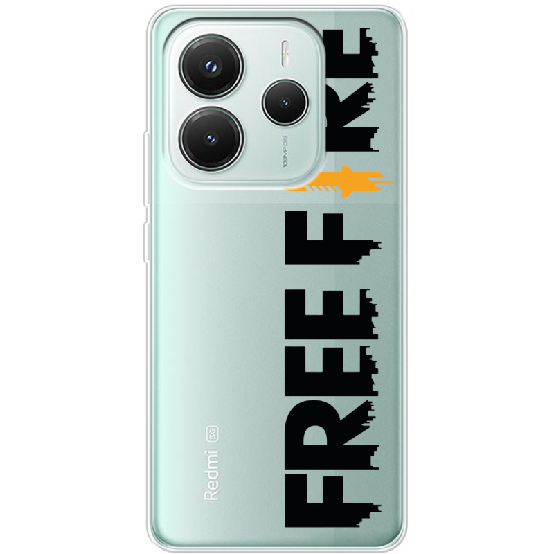 Прозорий чохол BoxFace Xiaomi Redmi Note 14 5G Free Fire Black Logo