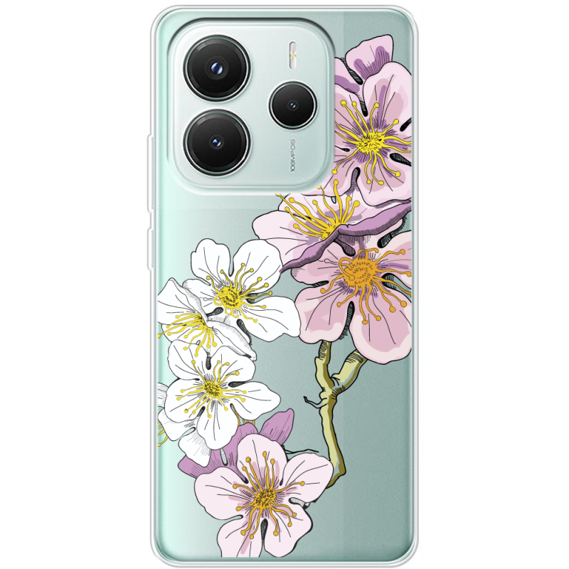 Прозорий чохол BoxFace Xiaomi Redmi Note 14 5G Cherry Blossom