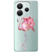 Прозорий чохол BoxFace Xiaomi Redmi Note 14 5G Floral Flamingo