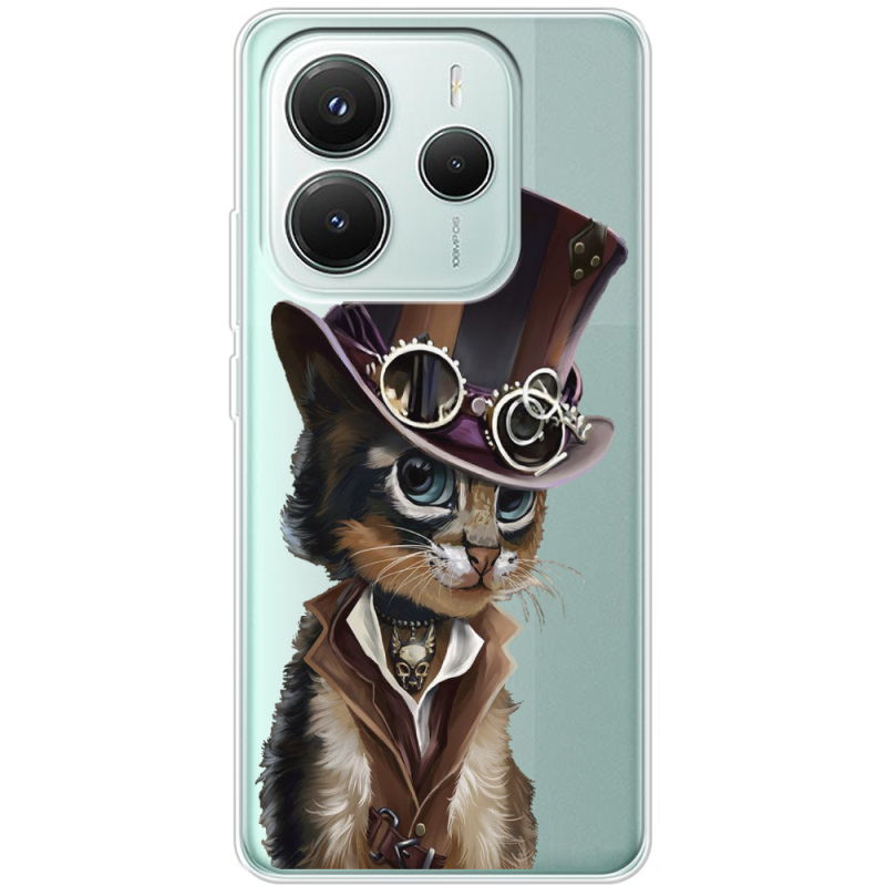 Прозорий чохол BoxFace Xiaomi Redmi Note 14 5G Steampunk Cat