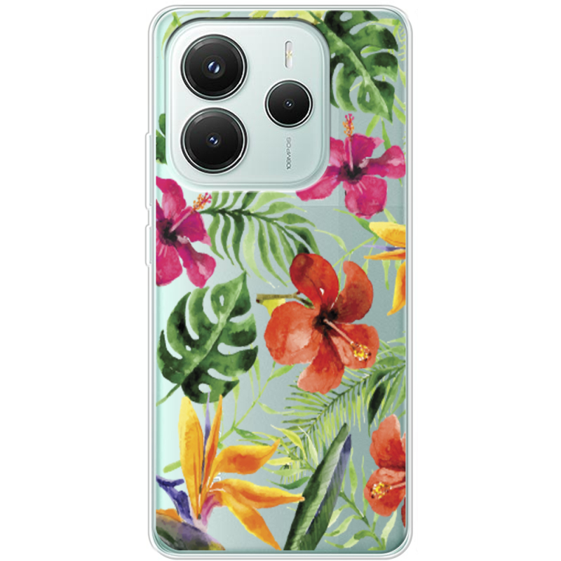 Прозорий чохол BoxFace Xiaomi Redmi Note 14 5G Tropical Flowers