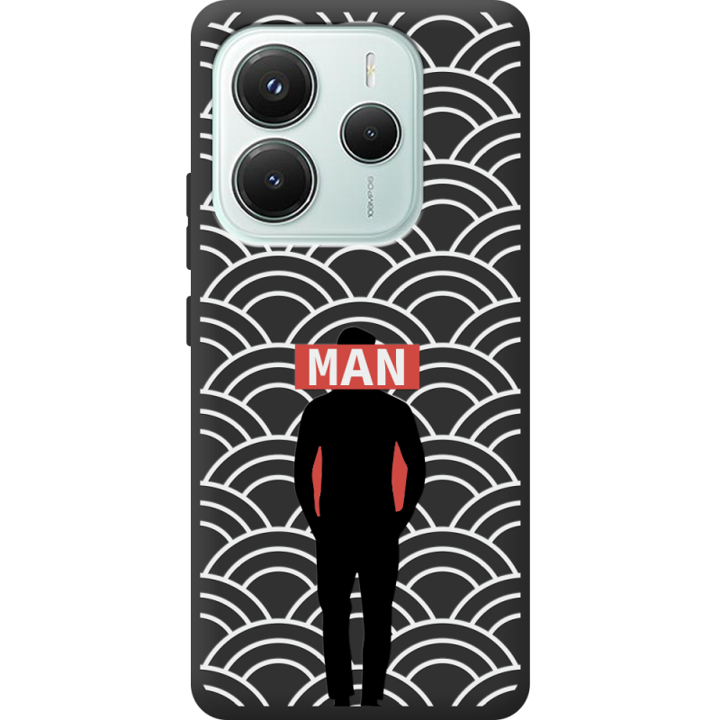 Чорний чохол BoxFace Xiaomi Redmi Note 14 5G Man Pattern