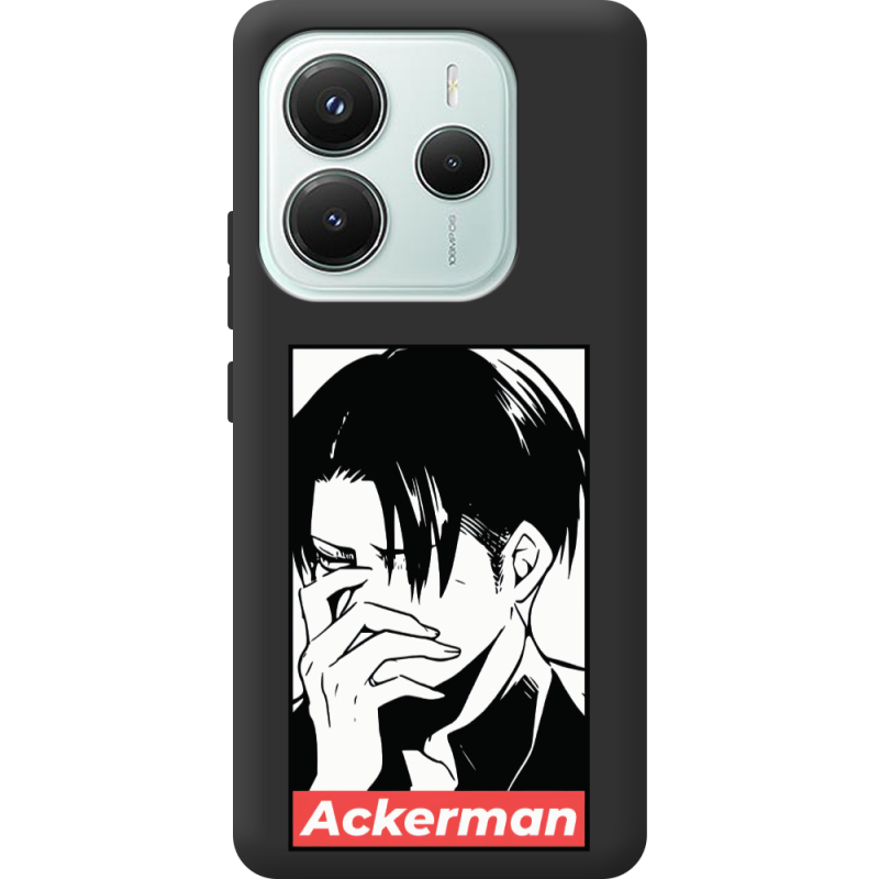 Чорний чохол BoxFace Xiaomi Redmi Note 14 5G Attack On Titan - Ackerman