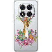 Чохол зі стразами Xiaomi Redmi Note 14 Pro 5G Deer with flowers