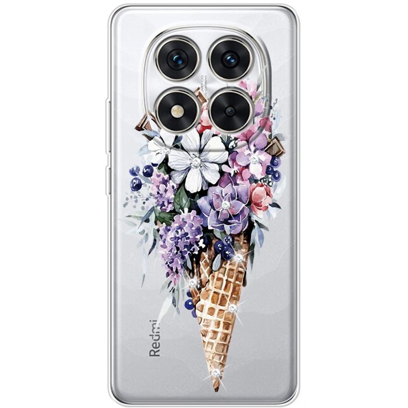 Чохол зі стразами Xiaomi Redmi Note 14 Pro 5G Ice Cream Flowers