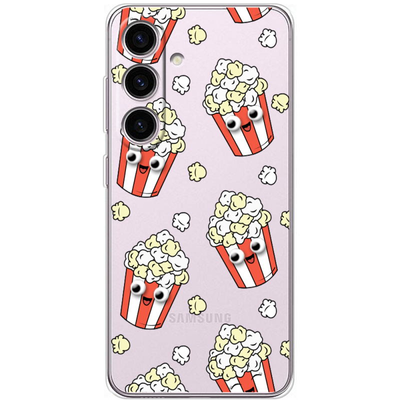 Прозорий чохол BoxFace Samsung Galaxy S25 с 3D-глазками Popcorn