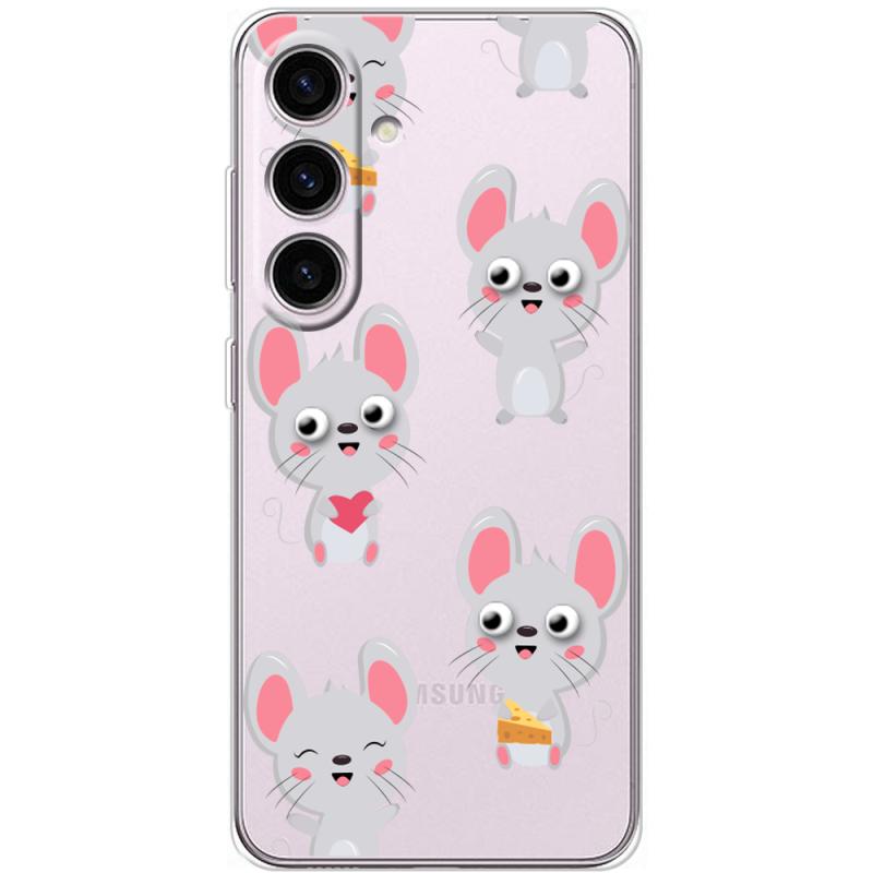 Прозорий чохол BoxFace Samsung Galaxy S25 с 3D-глазками Mouse