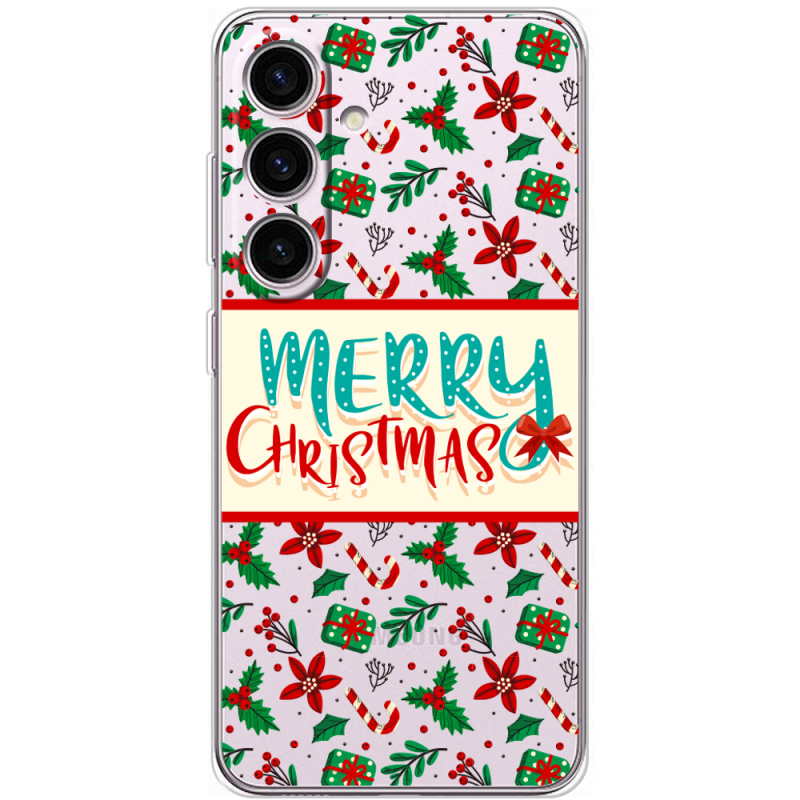Прозорий чохол BoxFace Samsung Galaxy S25 Vintage Christmas Pattern