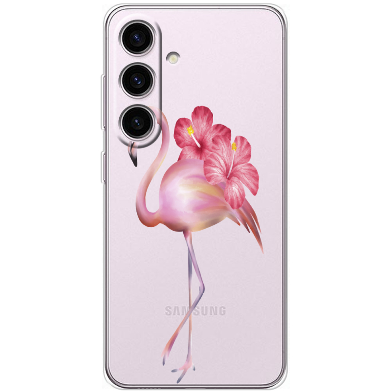 Прозорий чохол BoxFace Samsung Galaxy S25 Floral Flamingo