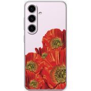 Прозорий чохол BoxFace Samsung Galaxy S25 Red Poppies