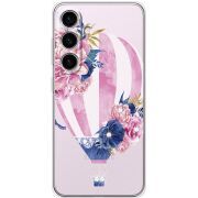 Чохол зі стразами Samsung Galaxy S25 Pink Air Baloon