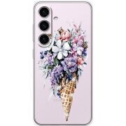 Чохол зі стразами Samsung Galaxy S25 Ice Cream Flowers