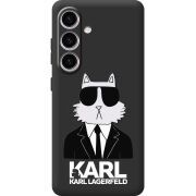 Черный чехол BoxFace Samsung Galaxy S25 Cat in Black