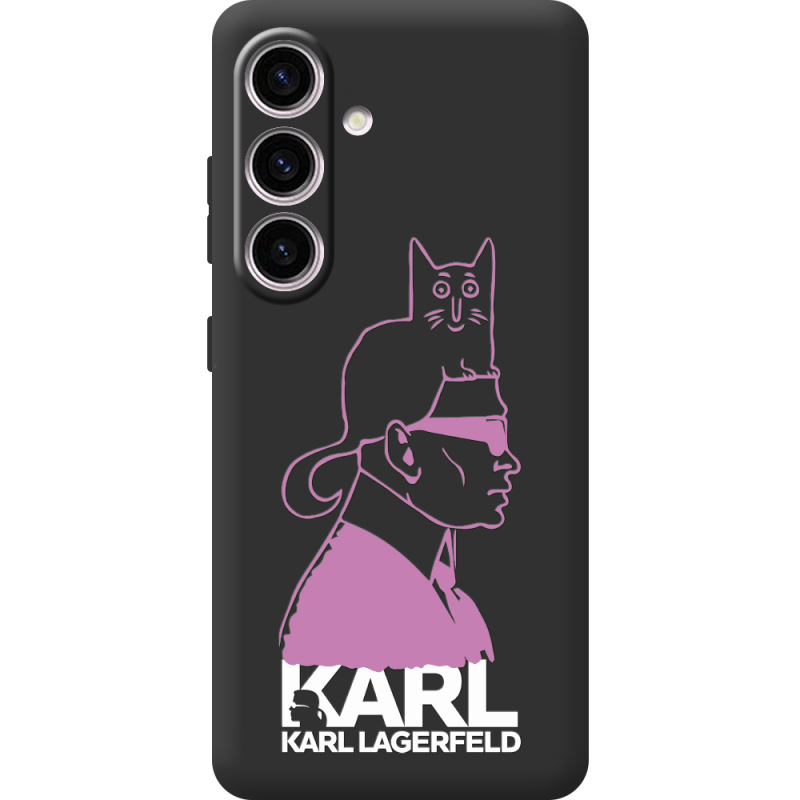 Черный чехол BoxFace Samsung Galaxy S25 Pink Karl