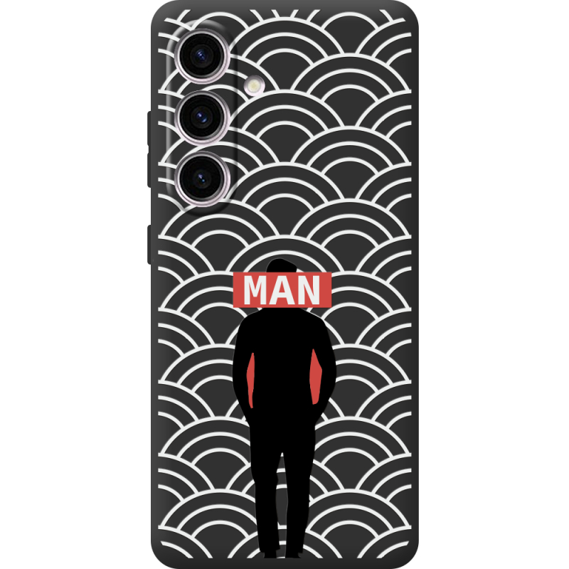 Черный чехол BoxFace Samsung Galaxy S25 Man Pattern