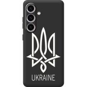 Черный чехол BoxFace Samsung Galaxy S25 Тризуб монограмма ukraine