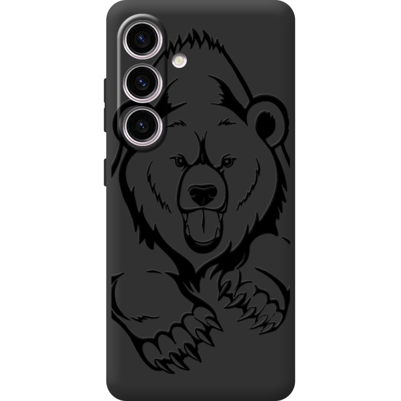 Черный чехол BoxFace Samsung Galaxy S25 Grizzly Bear