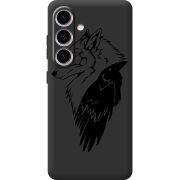 Черный чехол BoxFace Samsung Galaxy S25 Wolf and Raven