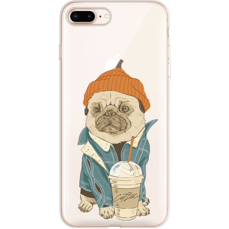 Прозрачный чехол Uprint Apple iPhone 7/8 Plus Dog Coffeeman