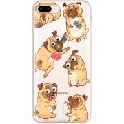 Прозрачный чехол Uprint Apple iPhone 7/8 Plus с 3D-глазками Pug