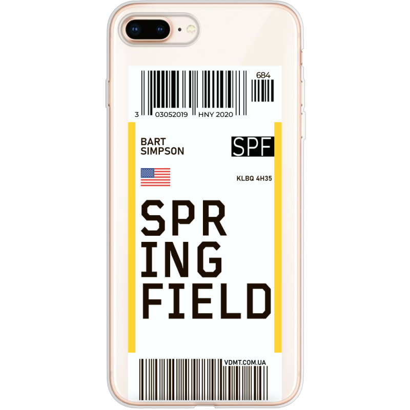 Прозрачный чехол Uprint Apple iPhone 7/8 Plus Ticket Springfield