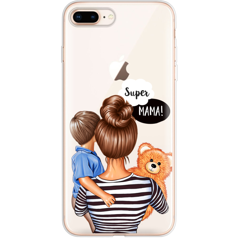 Прозрачный чехол Uprint Apple iPhone 7/8 Plus Super Mama and Son