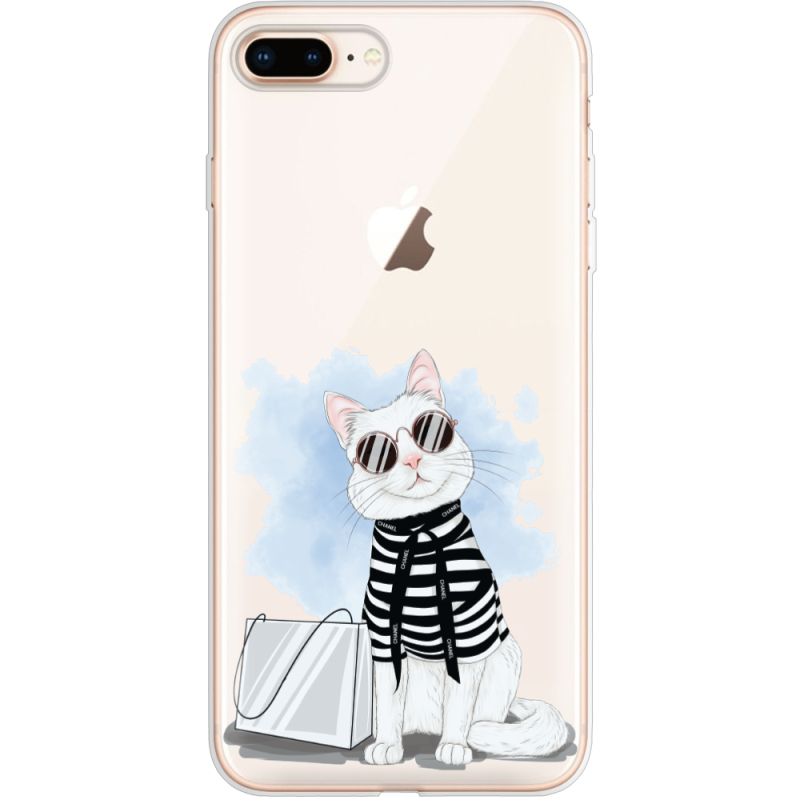 Прозрачный чехол Uprint Apple iPhone 7/8 Plus Cat Style