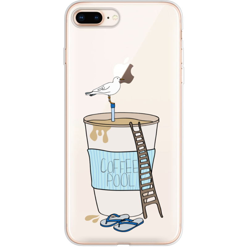 Прозрачный чехол Uprint Apple iPhone 7/8 Plus Segull in Cofee Pool