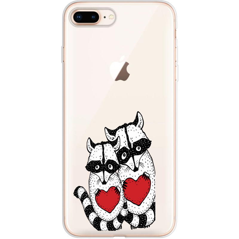 Прозрачный чехол Uprint Apple iPhone 7/8 Plus Raccoons in love