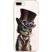 Прозрачный чехол Uprint Apple iPhone 7/8 Plus Steampunk Cat