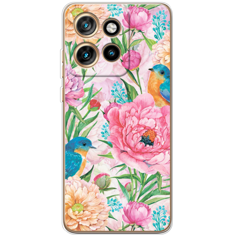 Чохол BoxFace Motorola Edge 50 Neo Birds in Flowers