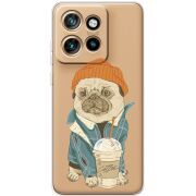 Прозорий чохол BoxFace Motorola Edge 50 Neo Dog Coffeeman