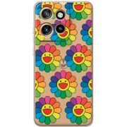 Прозорий чохол BoxFace Motorola Edge 50 Neo Hippie Flowers