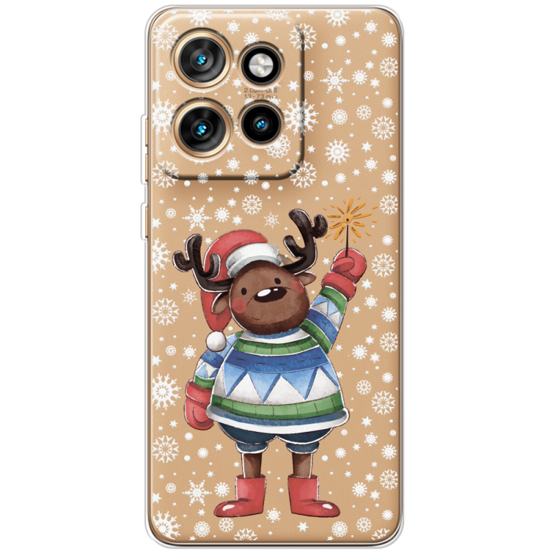 Прозорий чохол BoxFace Motorola Edge 50 Neo Christmas Deer with Snow