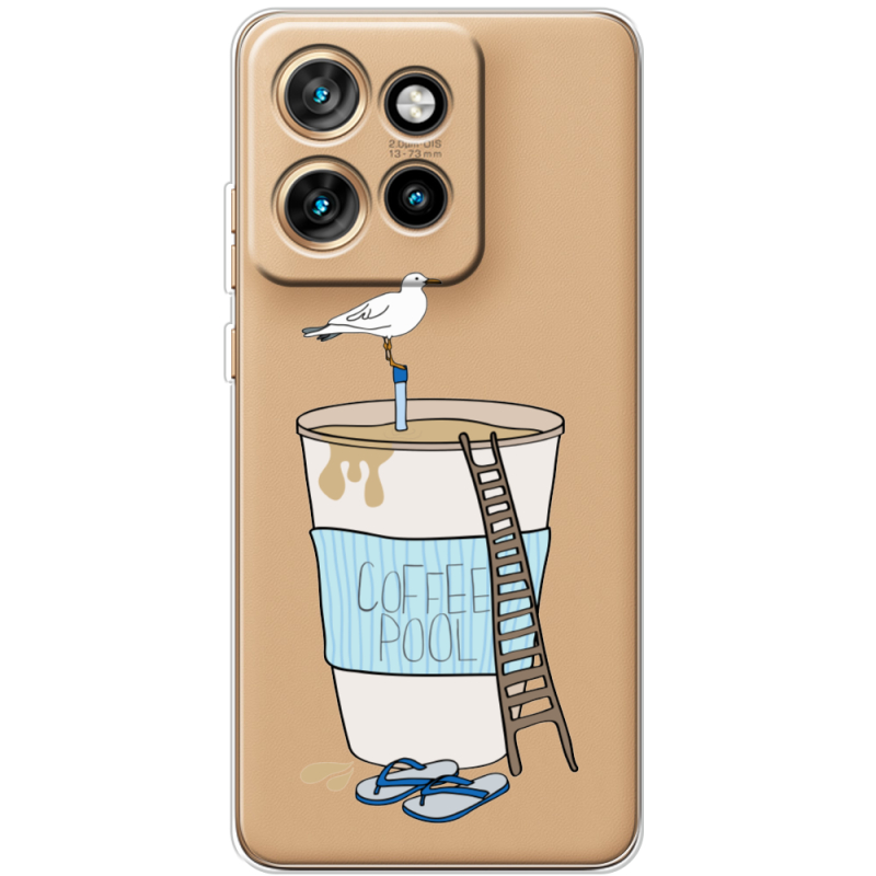 Прозорий чохол BoxFace Motorola Edge 50 Neo Segull in Cofee Pool