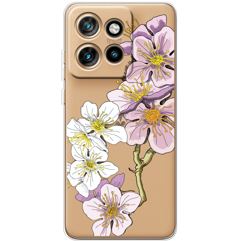 Прозорий чохол BoxFace Motorola Edge 50 Neo Cherry Blossom