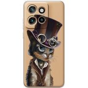 Прозорий чохол BoxFace Motorola Edge 50 Neo Steampunk Cat