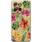 Прозорий чохол BoxFace Motorola Edge 50 Neo Tropical Flowers