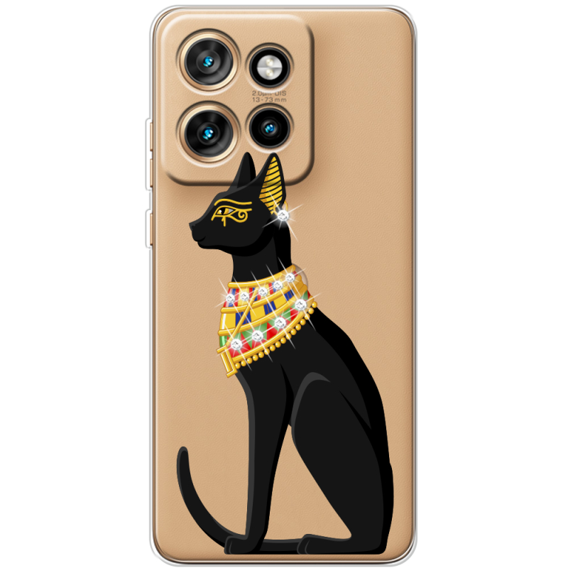 Чохол зі стразами Motorola Edge 50 Neo Egipet Cat