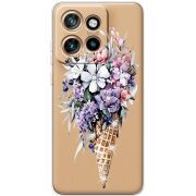 Чохол зі стразами Motorola Edge 50 Neo Ice Cream Flowers