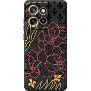 Чорний чохол BoxFace Motorola Edge 50 Neo FranceFlowers