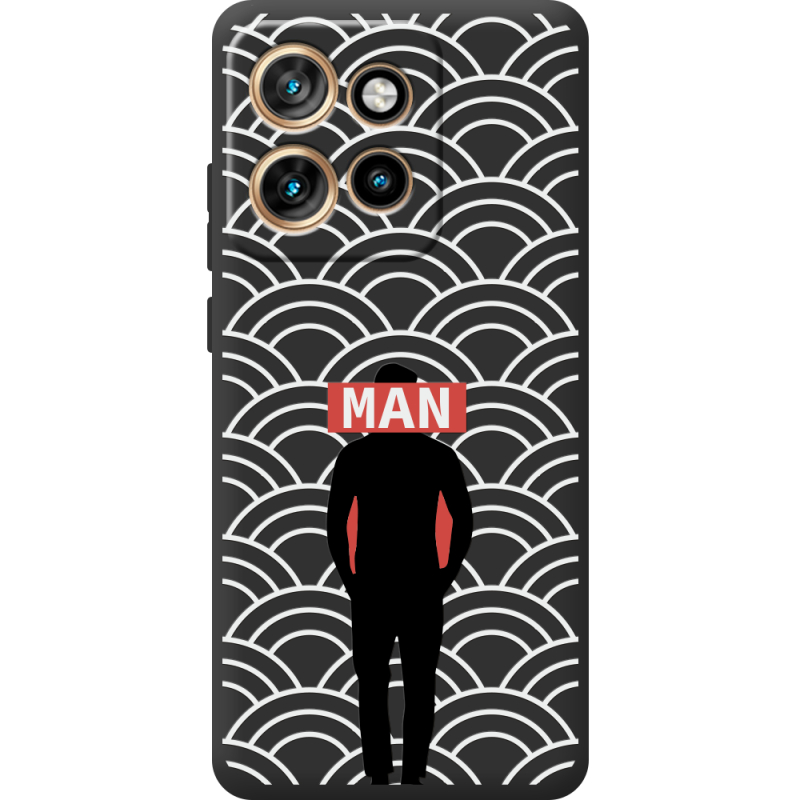 Чорний чохол BoxFace Motorola Edge 50 Neo Man Pattern