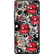 Чорний чохол BoxFace Motorola Edge 50 Neo Rock Graffiti