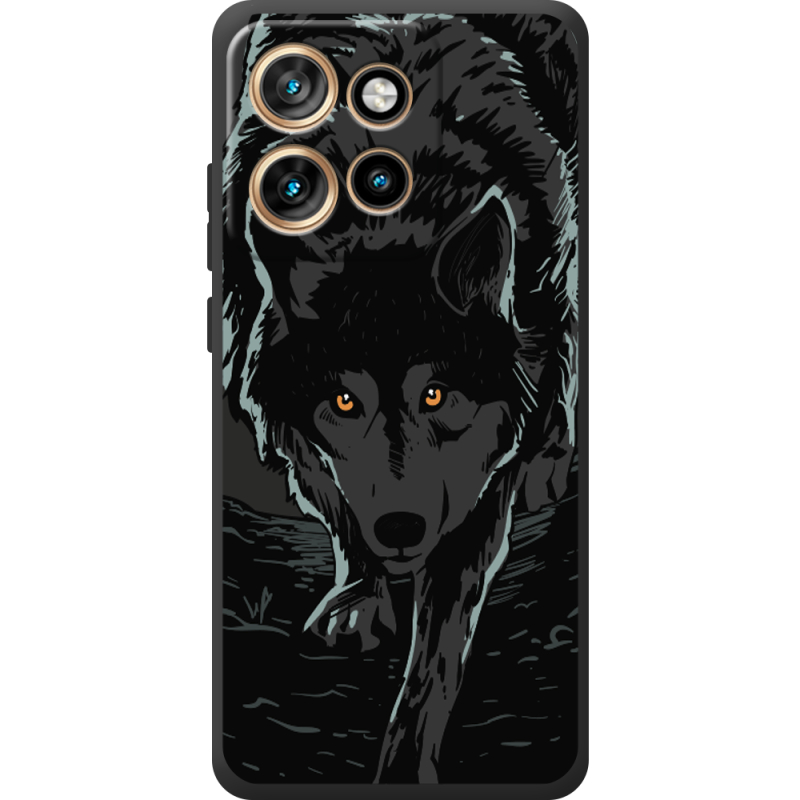 Чорний чохол BoxFace Motorola Edge 50 Neo Wolf