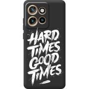 Чорний чохол BoxFace Motorola Edge 50 Neo Hard Times Good Times